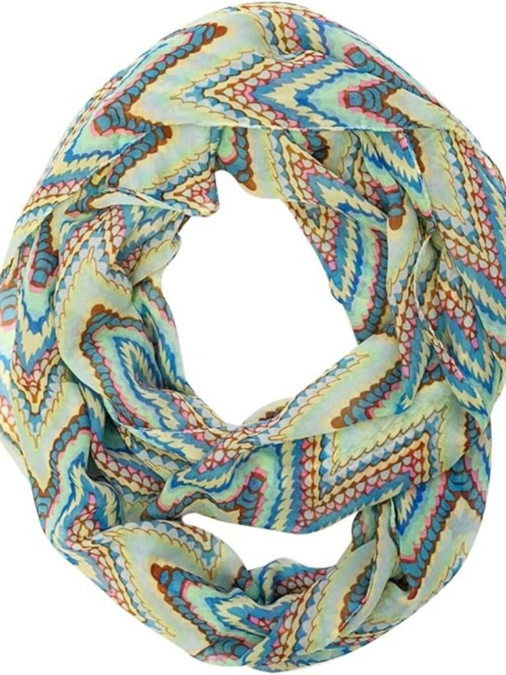Wrapables Retro Lightweight Infinity Scarf Boho Blue